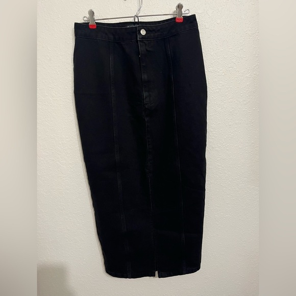 ASOS Denim Slit Front Midi Skirt Size 10 - Picture 2 of 10